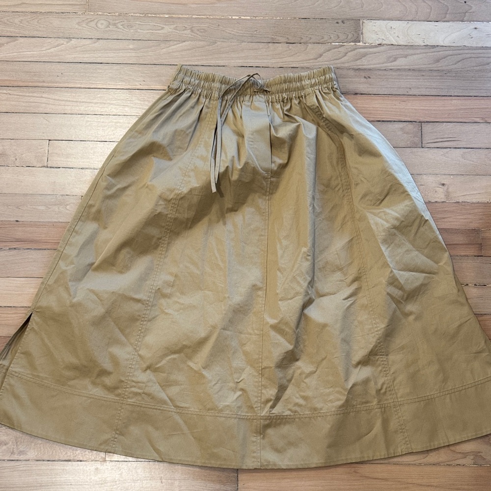 COS Drawstring A-Line Skirt in Khaki/Beige